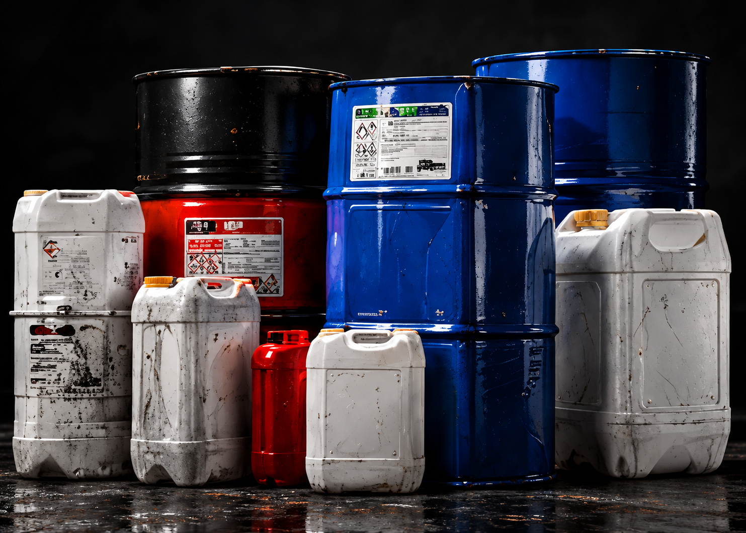 Industrial chemical drums and containers