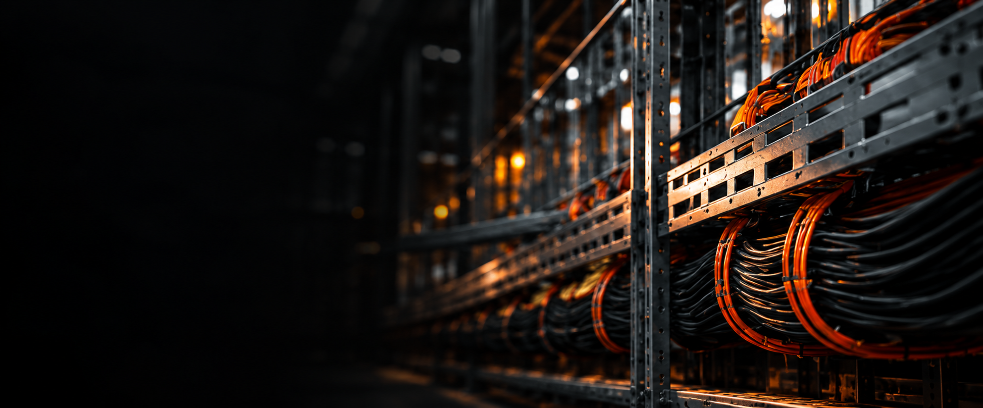 Electrical cable trays in an industrial facility